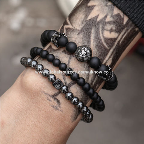  Crown Beaded Bracelet Men Women,8mm Energy Healing Gemstone  Beads Friendship Bracelet Charms 2Pcs: Clothing, Shoes & Jewelry