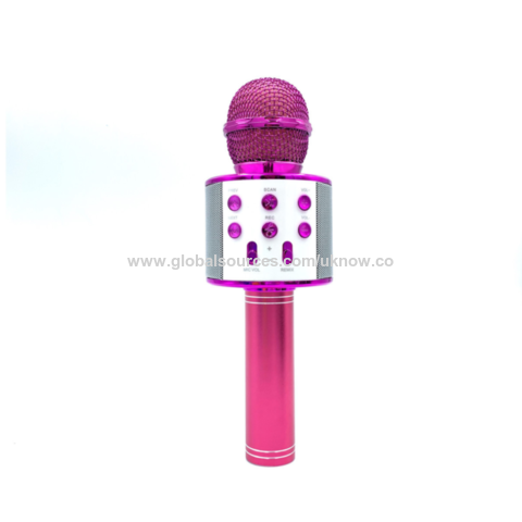 Micrófono Inalámbrico Bluetooth para Karaoke, Máquina de Altavoz de Micrófono de Karaoke Portátil 3 en 1 para Cumpleaños