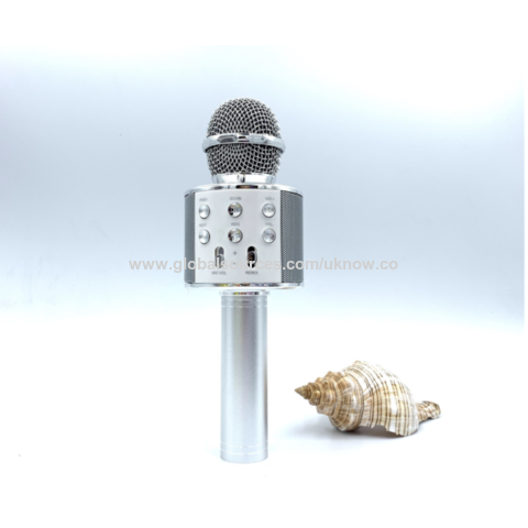 Micrófono Inalámbrico Bluetooth para Karaoke, Máquina de Altavoz de Micrófono de Karaoke Portátil 3 en 1 para Cumpleaños