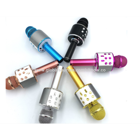 Micrófono Inalámbrico Bluetooth para Karaoke, Máquina de Altavoz de Micrófono de Karaoke Portátil 3 en 1 para Cumpleaños