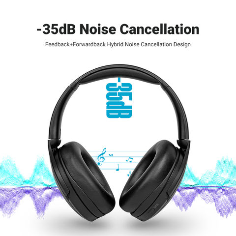 233621 Hush Auriculares con cancelación activa de ruido con micrófono [100  horas de reproducción] Auriculares inalámbricos sobre la oreja ANC