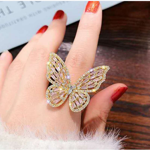 1PC Punk Cool Nail Jewellery Inlaid Rhinestone Finger Rings Fake Nail Art  Rings for Women