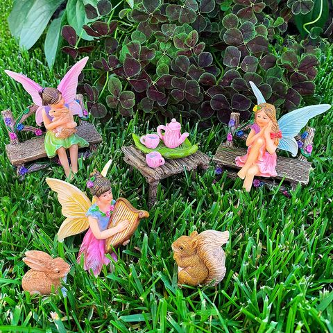 Miniature Fairy Garden Gnomes Figurines Set Resin Animals Mini