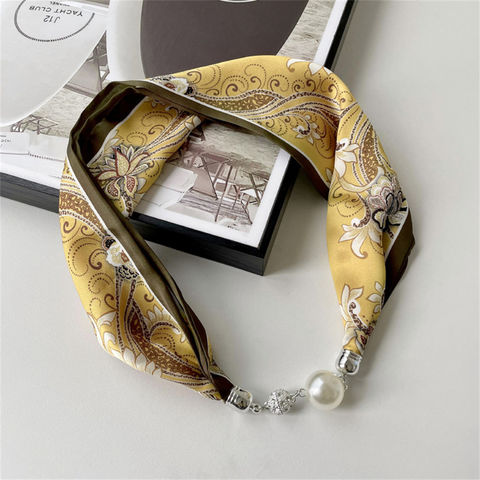 Nuevo pañuelo de seda con hebilla magnética versátil para mujer, diseño personalizado 2022