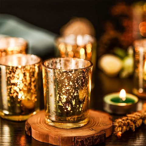 Buy Wholesale China Jar Candles Glass Candle Holder Mercury Glass Gold  Votives With Tube9 Free Glass For Indoor Decor & Jar Candles at USD 0.4