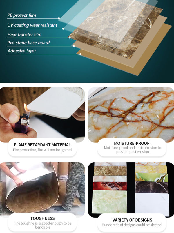 Marble acrylic Sheet Eco-friendly Indoor Printing PVC UV pvc hard sheet supplier