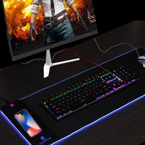 Tapis de souris de jeu led lumineux Rgb tapis de clavier de bureau  antidérapant