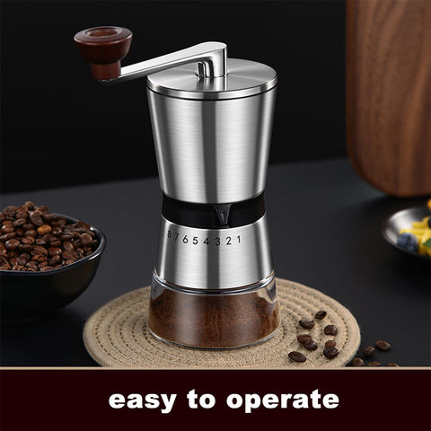 Moulin à café manuel avec broyeur à cône en acier inoxydable CNC