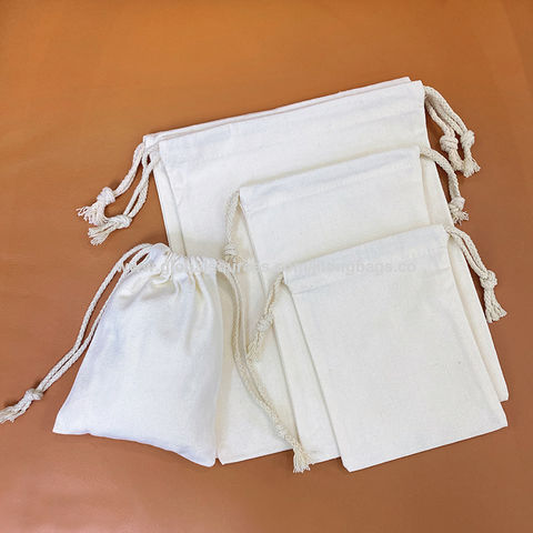 Buy Wholesale China Small Cotton Bag With Drawstring Bulk Natural White  Polyester Tea Dust Filter Protect Pouch & Cotton Bag at USD 0.349