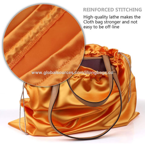 Buy Wholesale China Silk Satin Dust Bag For Handbag Custom Logo Yellow  Drawstring Gift Shoe Bag & Dust Bag at USD 0.986