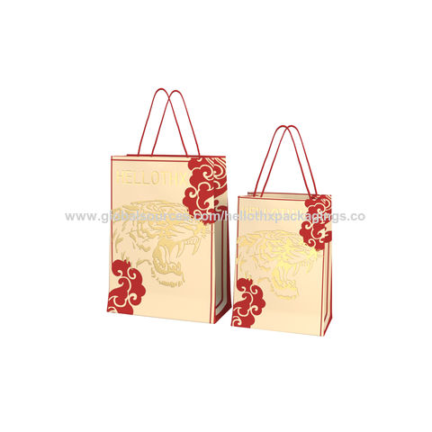 Custom Printed Brand Kraft Gift Bags With Handle