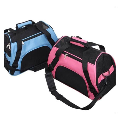 Bolsa de transporte expandible aprobada por aerolíneas para mascotas con cama de felpa y cierre de seguridad