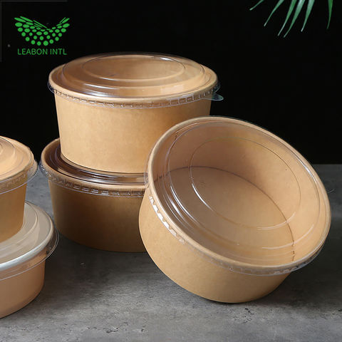 Buy Wholesale China Food Grade Biodegradable Packaging Disposable Soup  Kraft Paper Bowl With Lid For Rice & Paper Bowl With Lid at USD 0.048