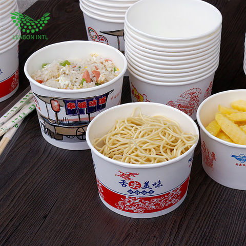 Buy Wholesale China Food Grade Biodegradable Packaging Disposable Soup  Kraft Paper Bowl With Lid For Rice & Paper Bowl With Lid at USD 0.048