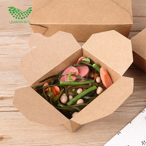 Buy Wholesale China Eco Friendly Biodegradable Disposable Paper Takeaway  Bento Lunch Box Food Container & Biodegradable Disposable Paper Container  at USD 0.08