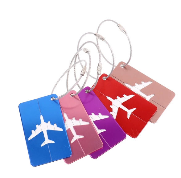 Aluminum Alloy Travel Luggage Tag Suitcase Bag ID Address Name Label Decor WS 