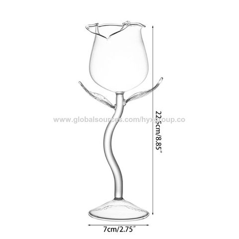 Fancy Red Wine Goblet Wine Cocktail Glasses 100ml Rose Flower