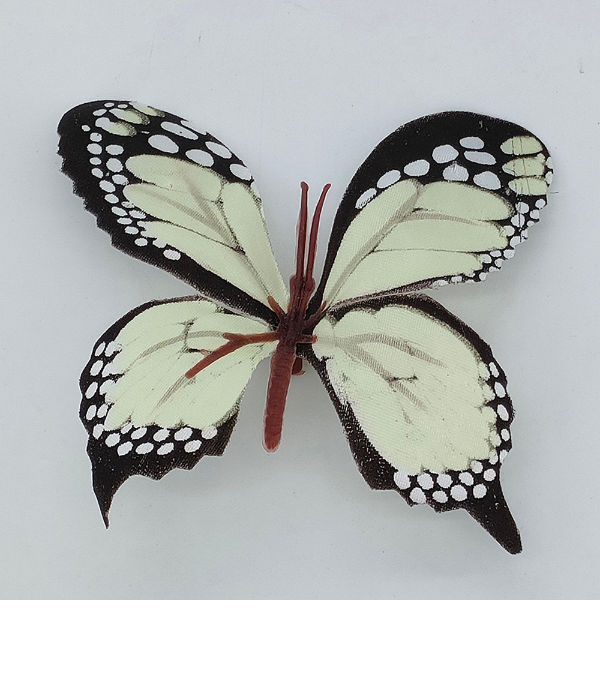 8cm artificial butterfly flower head, silk butterfly flower head, fake butterfly head for art crafts supplier