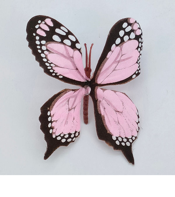 8cm artificial butterfly flower head, silk butterfly flower head, fake butterfly head for art crafts supplier