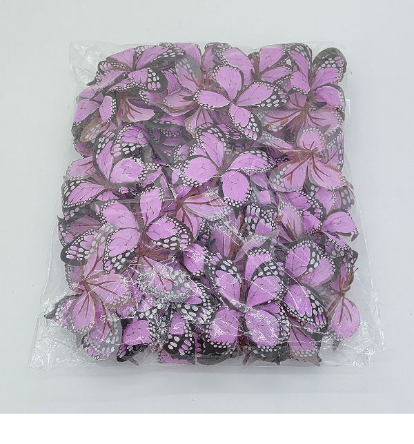 8cm artificial butterfly flower head, silk butterfly flower head, fake butterfly head for art crafts supplier