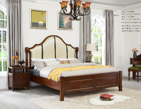 Made in China Double Hotel Bed Furniture Wooden Headboard Set Queen King  Size Bed - China Wooden Furniture, Home Furniture