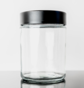 Glass Jar w/ Black Screw Top Lid - 18oz