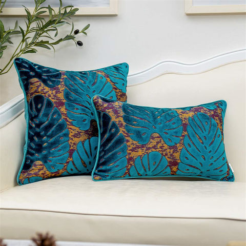 Throw Pillow Covers Luxury Decorative Cushion Case Jacquard Leaves