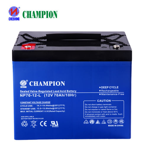 Buy Wholesale China Vrla Deep Cycle Solar Battery Long Life Rechargeable  12v 12v 70ah Agm Battery Rohs Black & Rechargeable Battery at USD 73