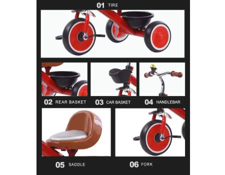 OEM baby tricycle steel kids tricycle with music/plastic tricycle for kids 1-6 years supplier