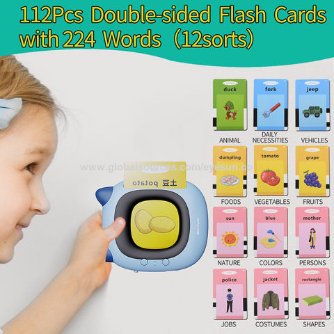 Learning Toys Birthday Gifts for 3-6 Years Old Boys 112 Words Audible Baby Flash Cards Speech Therapy Toys Autism Toys for Girls Easter Birthday Gifts