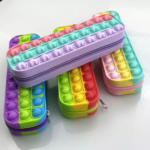 1pc Large Capacity Silicone Pencil Case, Stress Relief Stationery Box