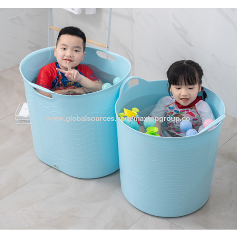 Children's Bath Accessories Props Children's Bath Bucket Baby Bath Bucket  Baby Solid Color Functional Basin Seating