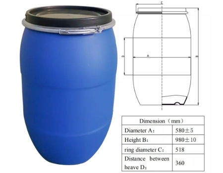 Fusto in plastica blu da 200 litri 200lFusto in plastica blu da 200 litri 200l  