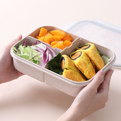 Buy Wholesale China Wheat Straw Plastic Bento Box Microwave Heated