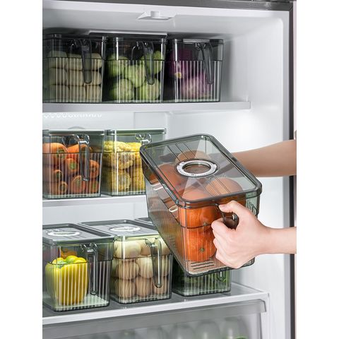 Refrigerator Door Organizer Bins, Clear Plastic Food Storage