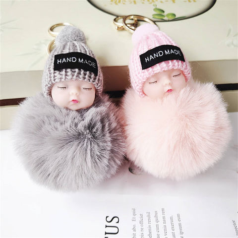 Wholesale Novelty Rainbow Faux Fur Unicorn Horn Ball Pom Pom Pendant Car  Bag Keychain From m.