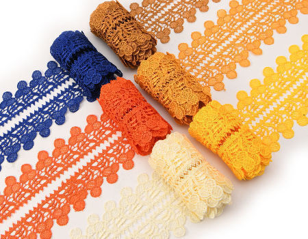 Polyester Chemical Lace Trim Embroidery Flower Lace Ribbon Chemical Lace Trimming for Sewing Wedding supplier