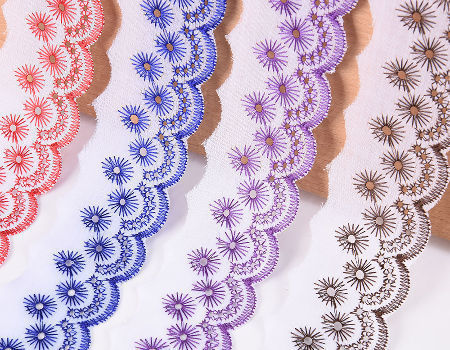 Polyester Chemical Lace Trim Embroidery Flower Lace Ribbon Chemical Lace Trimming for Sewing Wedding supplier