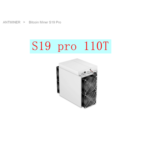 Bitmain Antminer S19 Pro 110T Btc Miner 3250W 29.5J/Th Original S19pro Asic Miner Precio Abajo