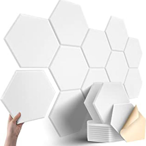 12 piezas multiuso fuerte adhesivo hexagonal de fieltro acústico panel de  pared para manualidades, tablero de notas, arte para oficina, estudio o