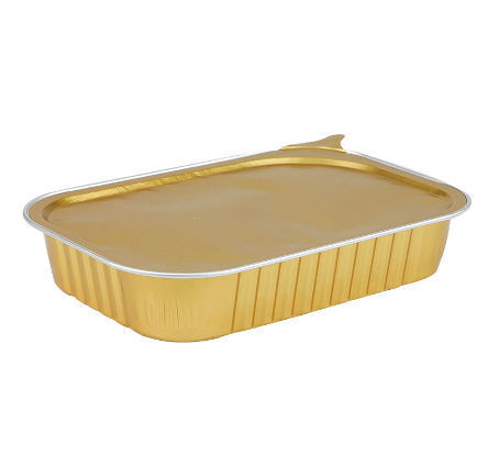Aluminum Foil Container,320ml Disposable Food Packing Safe Gold