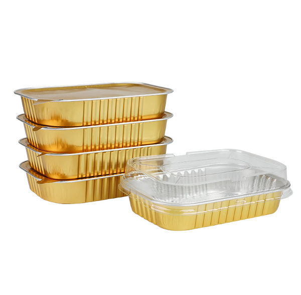 Buy Wholesale China Aluminum Foil Container,320ml Disposable Food Packing  Safe Gold Food Container,accept Customized Log & Gold Aluminium Foil Tray  at USD 0.12