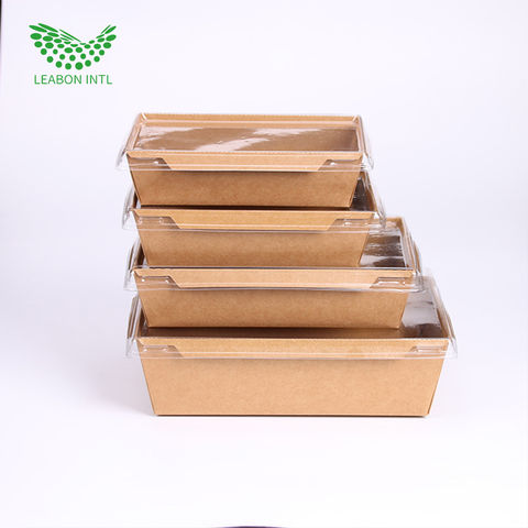 Biodegradable Disposable Kraft Paper Box Packaging Salad Fruit Takeaway  Large Windows Eco-Friendly Meal Box with PLA Transparent Lid - China Paper  Lunch Box and Food Paper Box price