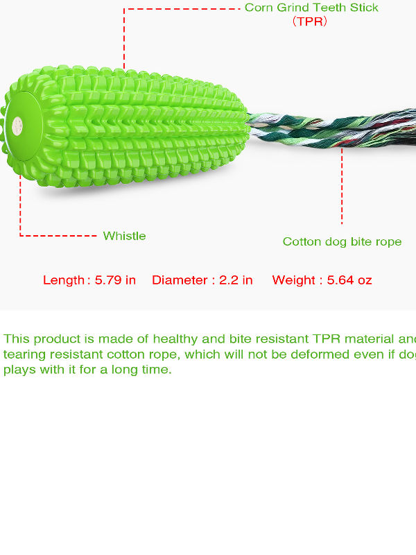 Sounding dog dental chew corn shape toy rubber silicone pet bite sucker pet dog teeth cleaning toy supplier