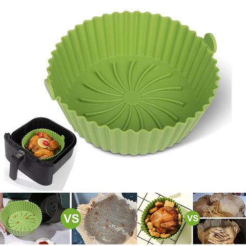 Foldable Silicone Tray For Air Fryer Oven Baking Tray Reusable Liner Clean  Airfryer Pizza Chicken Baking Tool Silicone Basket