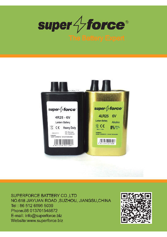 6 Volt 15 AH Alkaline Screw Top Lantern Battery 4LR25