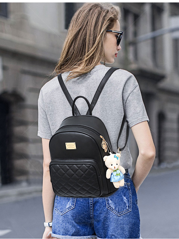 Mini bolso de mochila con estampado para mujer, linda mochila de