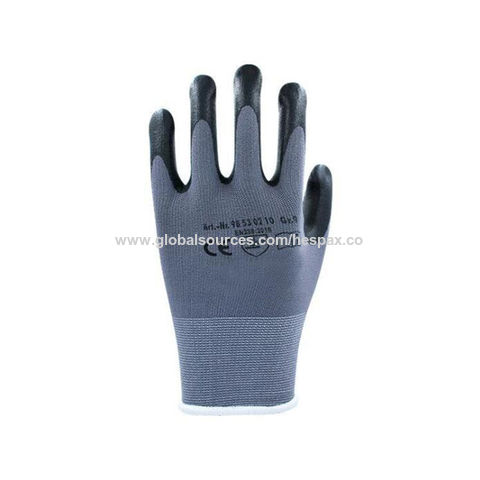 Guantes de trabajo, protección mecánica, nitrilo y nylon resistente,  bricolaje, seguridad, jardinería, adulto unisex, gris y bla