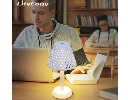 Mesh Hole minimalist outdoor tabl lamps cordless hotel restaurant home deco metal Rechargeable lamp supplier