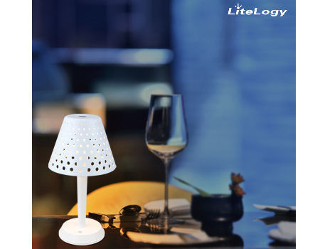 Mesh Hole minimalist outdoor tabl lamps cordless hotel restaurant home deco metal Rechargeable lamp supplier